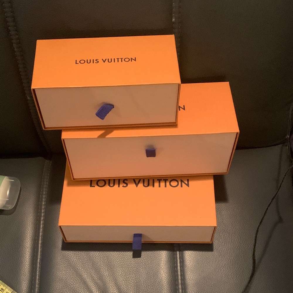 Louis Vuitton Orange and Blue Storage Boxes
